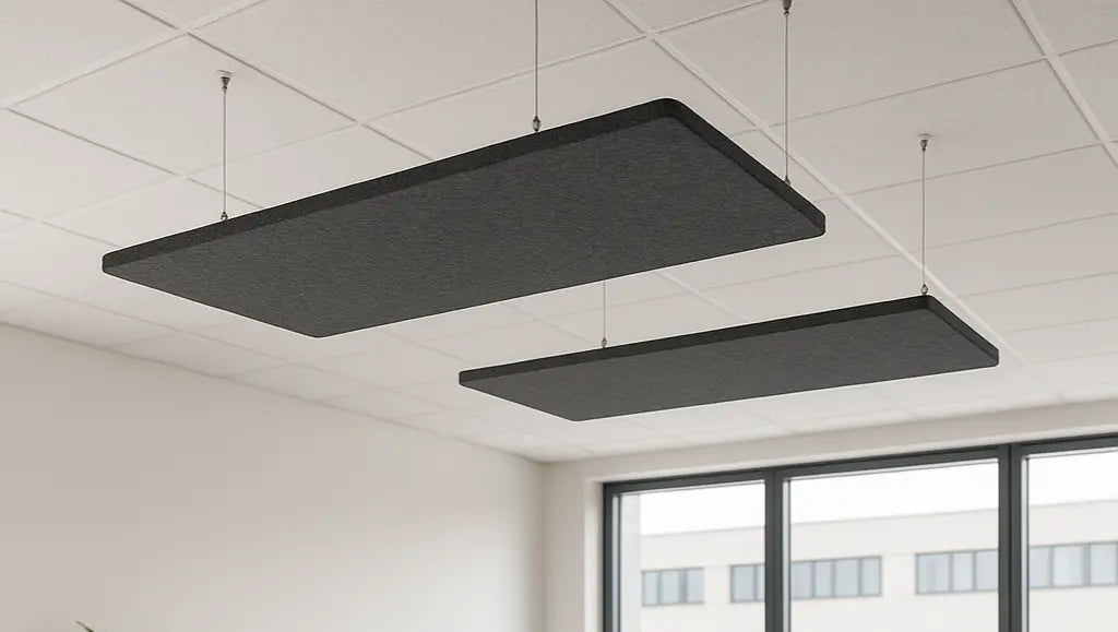 Suspended Ceiling Panels - Acoustic Felt RECTANGLE in white office interior DecorMania UK